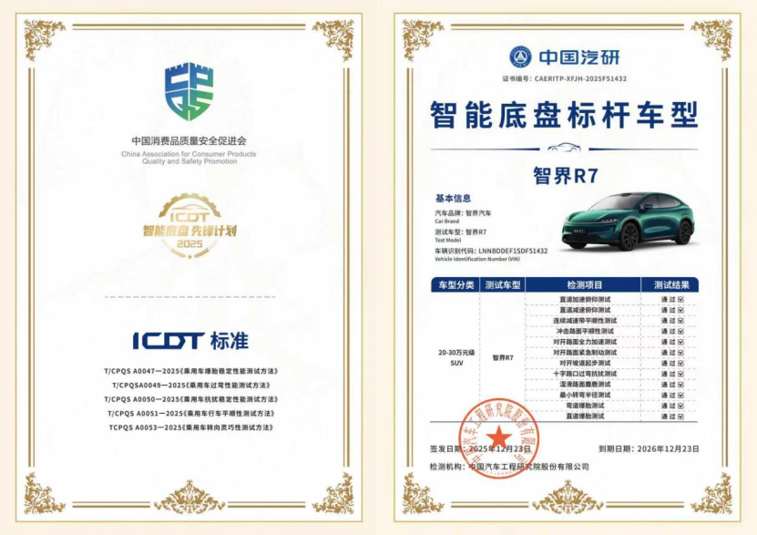 首批汽车智能底盘实测研究报告发布智界R7构筑同级难以逾越的技术壁垒(图1)