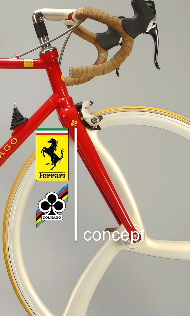 当意大利双星交汇:梅花和法拉利在1986年就搞出了这么个齿轮变速牙盘的公路车(图9)