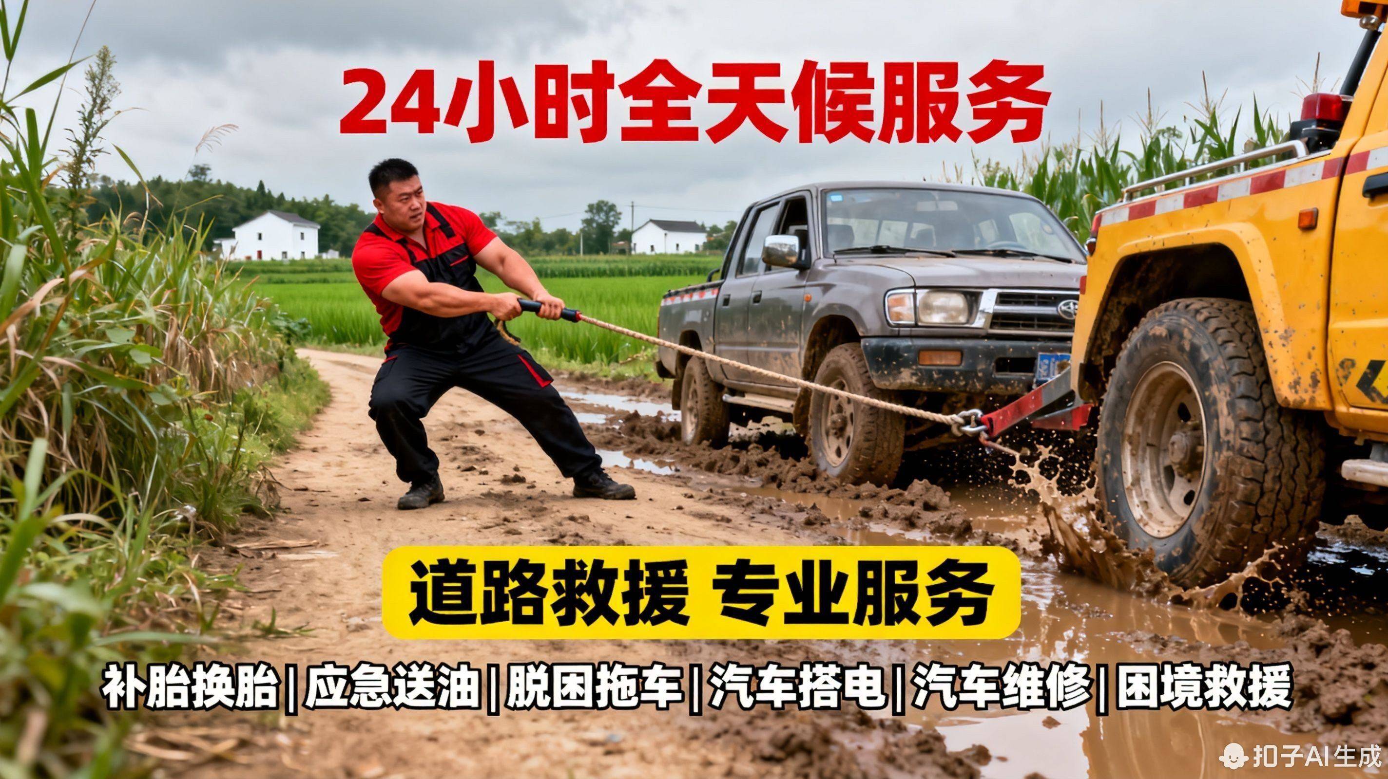 营口站前道路爆胎救援_附近拖车电线小时高速救援(图1)